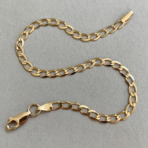 9ct gold flat curb link - curb,