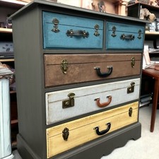 Vintage upcycled suitcase chest of drawers