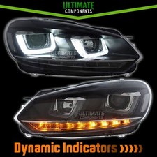 VW Golf MK6 LED DRL Headlights Dynamic Indicators Xenon Look Devil Eye Upgrade