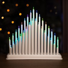 Christmas Candle LED Bridge Colour Changing 33 Pipe White Xmas Arch Multicolour