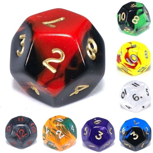 D12 poly dice - d12, colour)