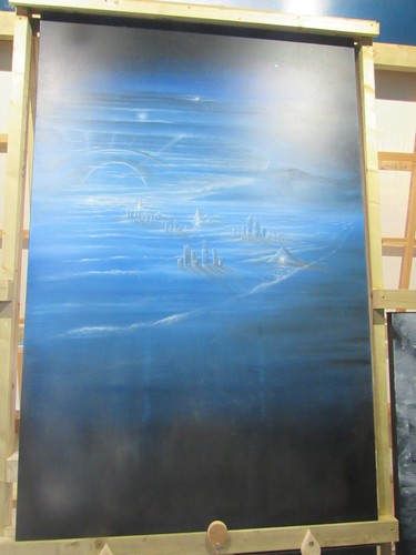 Large surreal oil painting - , on