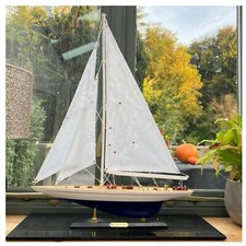 Detailed 50cm long wooden model Enterprise J Class Sailing Yacht