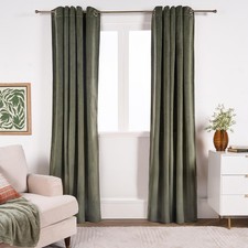 Thermal Matte Velvet Eyelet Curtains 2 Pair Of Ready Made Thick Fabric Ring Top