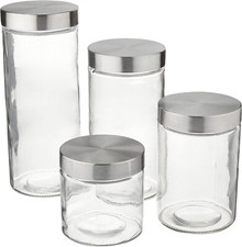 4-Pack Clear Glass Storage