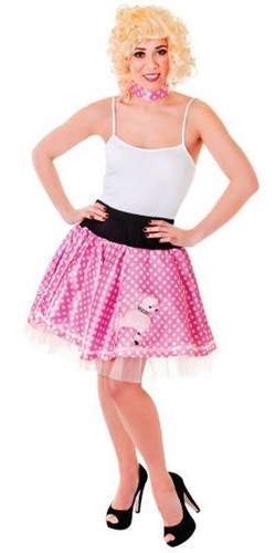 Pink and white poodle - and,