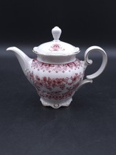 Seltmann Weiden Half Pint Red and White Floral Teapot