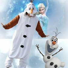 Olaf Frozen Adult Snowman Kigurumi Pajamas Cosplay Pyjamas Costume Fancy Dress