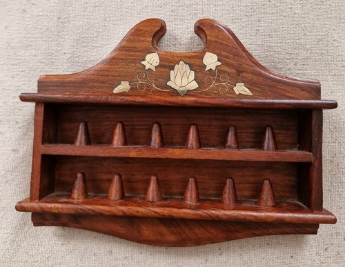 Vintage hardwood thimble rack - vintage,