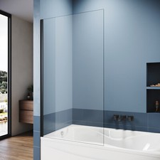Bath Shower Screen Frameless 6mm Safety Glass Bathroom Wet Room Panel 800x1400mm