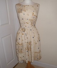 Emily & Fin Abigail Dress Cream Starry Night Waist 30'' Length 37.5''  Size 12
