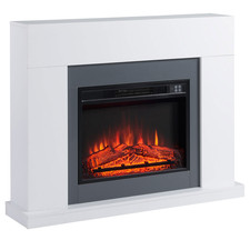 3-Level LED Flame Electric Fireplace Suite Freestanding 17-27°C 37m² Remote 6m