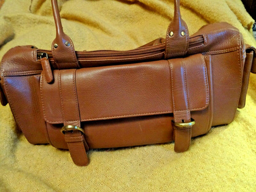 Brown leather edwardian style - leather,