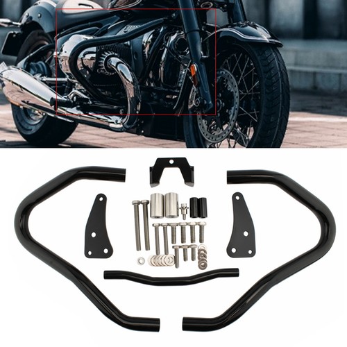 Black motorcycle engine guard - black,