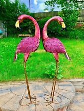 Large Metal Pink Garden Pond Flamingo Party Ornaments Decoration free standing
