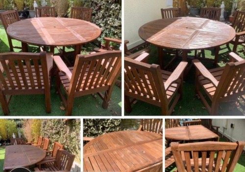 Traditional solid teak - , round