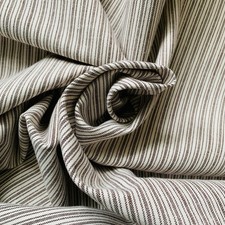 Sanderson Curtain Fabric ORWEL ~ RAW CHOCOLATE  2.95m Woven Ticking Stripe