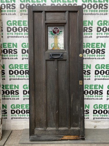 1930s front door oak hardwood - front,