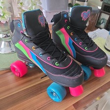 Mens adult Rio Roller Skates Size UK7 Black,  retro style VGC