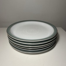 6 X Denby Regency Green Dinner Plates 26cm Large Plates
