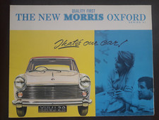 1962 MORRIS OXFORD SERIES VI - FOLD OUT SALES BROCHURE #62140 - 12 PAGES