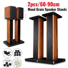 2x Wood Grain Speaker Stands