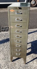 VINTAGE 9 DRAWER STOR STEEL CABINET ORIGINAL KEY & LOCK       DELIVERY AVAILABLE