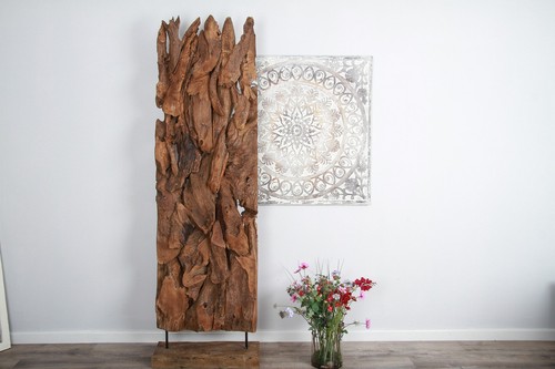 Reclaimed teak root screen - reclaimed,