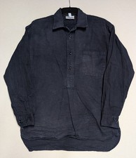 Yarmo Fisherman’s Smock Chore Navy Blue Cotton Size Oversized Large Vintage 70s