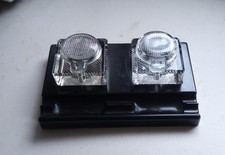 vintage double glass inkwell