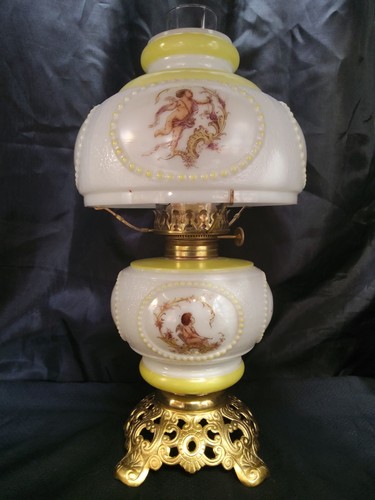 Antique victorian cherubs oil - antique,