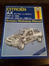 Haynes Car Manual Citroen AX