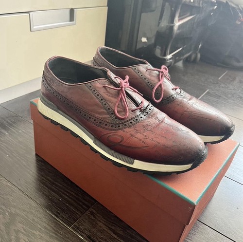 Berluti maroon leather - maroon,