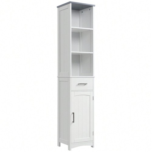White bathroom tallboy cabinet - tallboy,