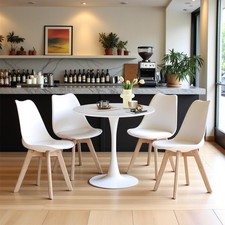 Set of 4 White Tulip Dining