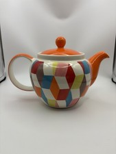 Whittard Of Chelsea Hand Painted Ceramic Tea Pot Multicoloured