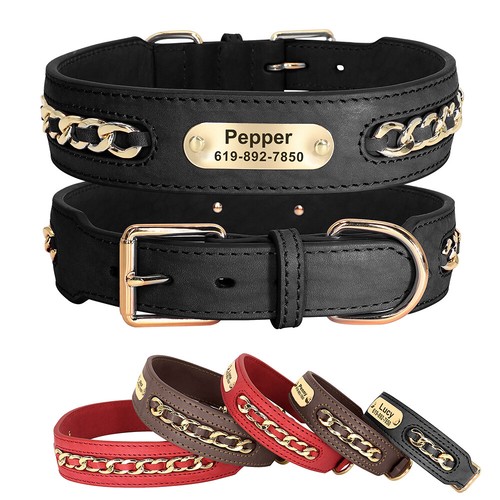 Personalized leather dog - leather,