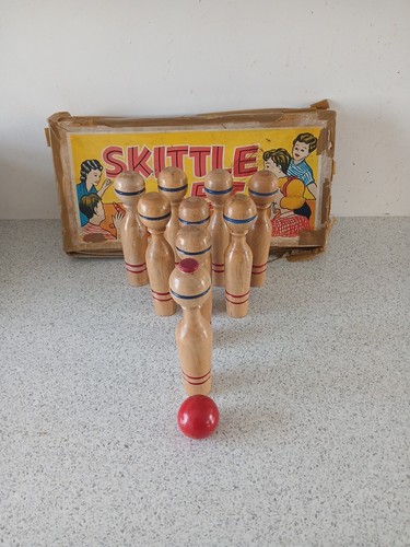 Vintage wooden indoor skittles - vintage,