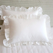 White Ruffled Pillowcase Pair