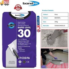 Bond It 20kg Levelmaster Rapid Level 30 Latex Floor Self Levelling Compound Grey