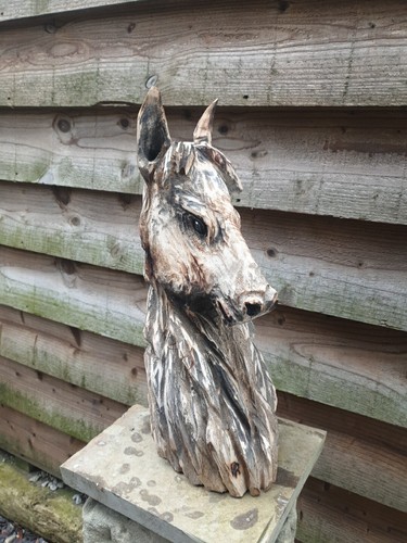Chainsaw carved horse - chainsaw,