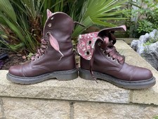Dr. Martens Triumph Aimilita Aimee fold over brown floral boots UK5 EU38 doc  