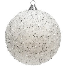 Giant 20cm Christmas Bauble / White Christmas Bauble / Festive Winter Wonderland