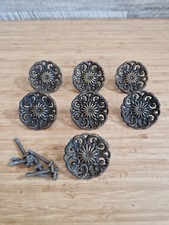 7 x Vintage Brass Cabinet Knob Drawer Handle Pull Old Cupboard , diameter- 5cm