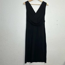 Vintage Galliano Black Sleeveless Midi Dress Womens Size 32/46 Made In Italy
