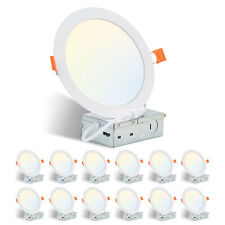 12 Pack 6 Inch 5CCT LED Recessed Ceiling Dimmable Panel Light with Junction Box