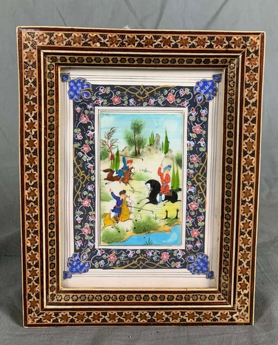 Persian gouache horsemen - horsemen, in