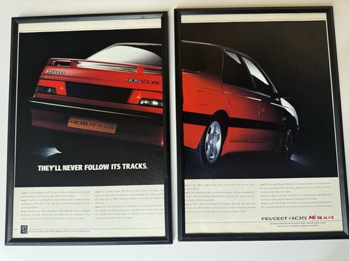 Framed original 1990 peugeot - framed,