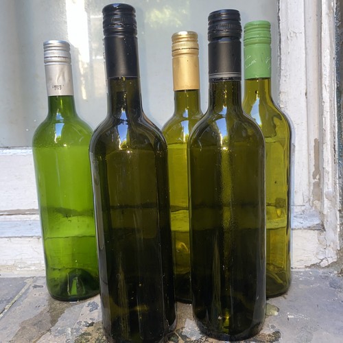 Empty wine glass bottles - empty,
