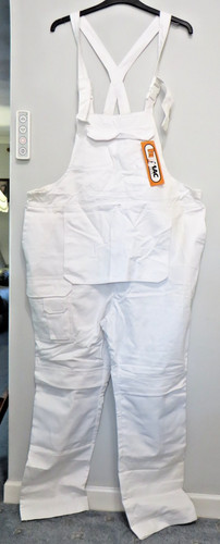 Bib brace overalls white - bib,